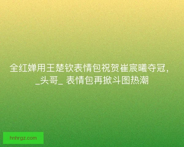 全红婵用王楚钦表情包祝贺崔宸曦夺冠，_头哥_ 表情包再掀斗图热潮